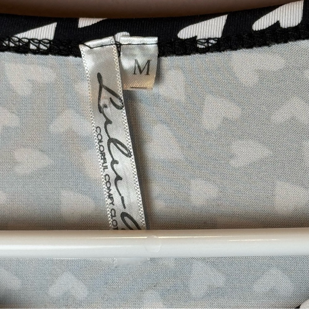 Lulu B Dress Heart Print 3/4 Sleeve Stretch Nylon Black White M - Picture 7 of 9